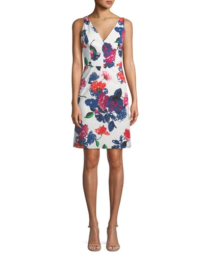 Milly Sandrine Floral-print Mini Dress In Multi