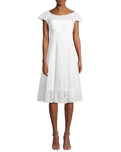 Milly Cathy Eyelet A-line Dress In White