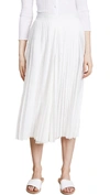 Vince High-waist Pleated Culotte Pants In Off White