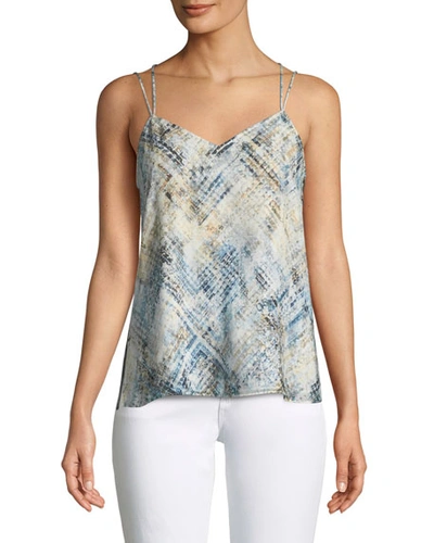 Haute Hippie Reflected Light Silk Cami Top With Open Sides In Revive