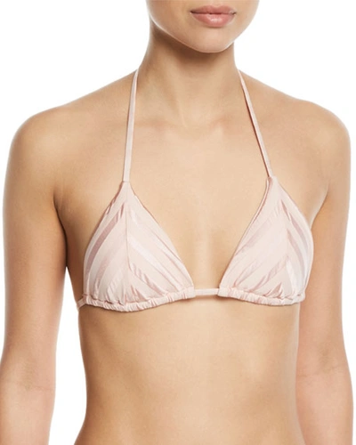 Vitamin A Natalie Miter-striped Triangle Bikini Top