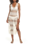Pilyq Joy Lace Long Coverup W/ Tie Sides In Water Lily