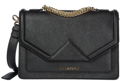 Karl Lagerfeld Women's Handbag Cross-body Messenger Bag Purse In Black