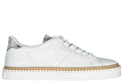 Hogan Women's Shoes Leather Trainers Sneakers R260 In White