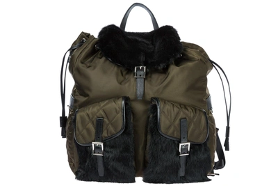 Prada Men's Nylon Rucksack Backpack Travel In Green