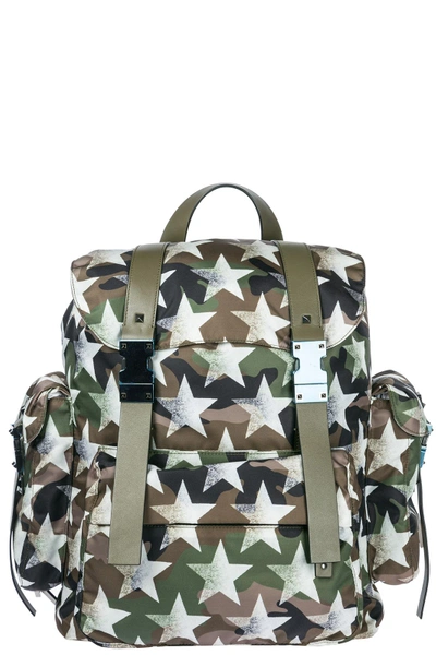 Valentino Garavani Men's Nylon Rucksack Backpack Travel In Green