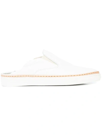 Maison Margiela Backless Leather Trainers In White