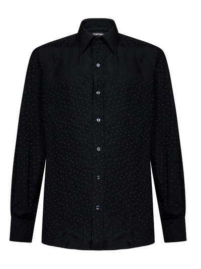 Tom Ford Black Viscose And Silk Shirt