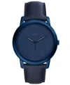 Fossil Men's Minimalist Blue Leather Strap Watch 44mm In Blue Ip