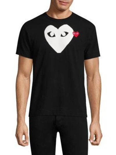 Comme Des Garçons Play Large Heart Cotton Tee In Black