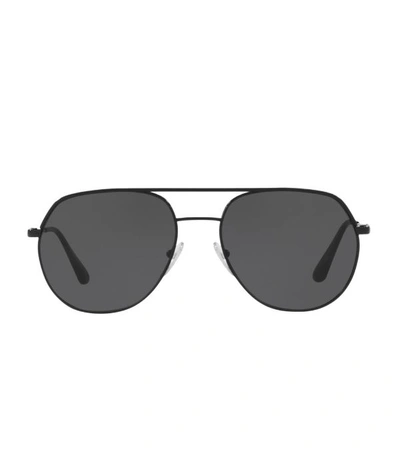 Prada Irregular Sunglasses In Gray/black