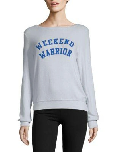 Wildfox Weekend Warrior Sweatshirt In Blue Tears