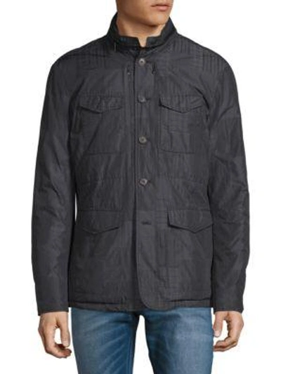 John Varvatos Down-fill Front Zip And Snap Jacket In Midnight