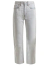 Re/done Stove Pipe High-rise Straight-leg Jeans In Light Blue