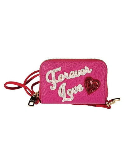 Dolce & Gabbana Forever Love Zip Around Wallet In Fuchsia
