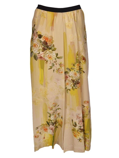 Antonio Marras Floral Print Trousers In Yellow