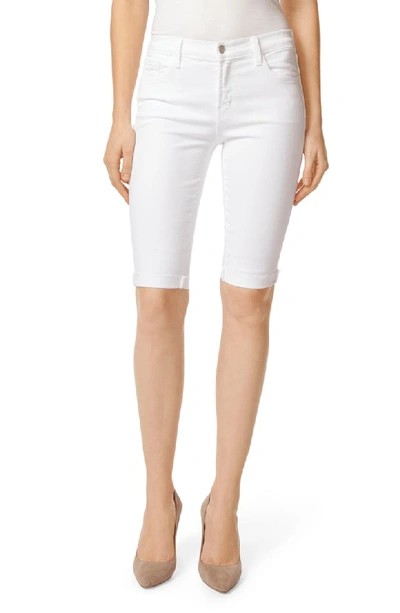 J Brand Mid-rise Skinny Bermuda Shorts, Blanc