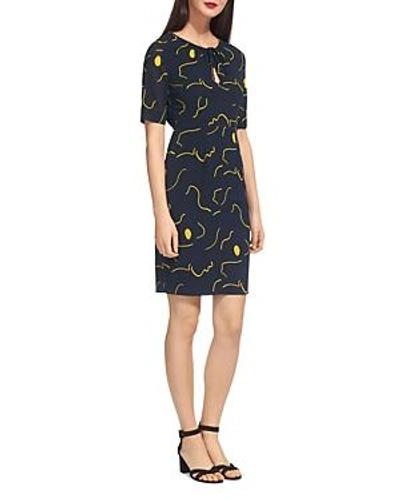 Whistles Magnolia Floral Dress In Navy/multi