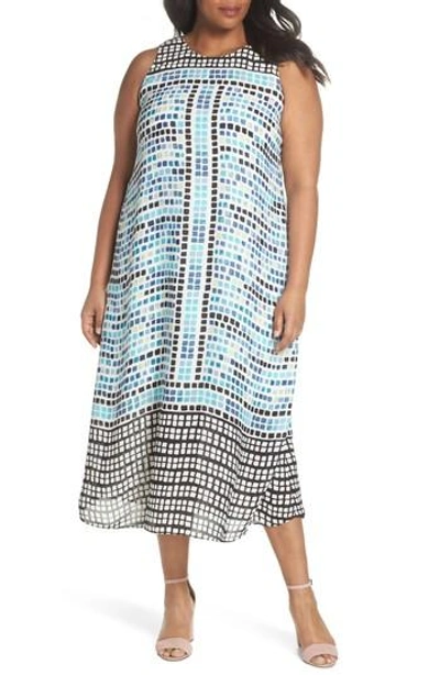 Nic And Zoe Plus Nic+zoe Plus Color Wave Printed Midi Dress In Multi