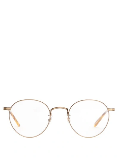 Garrett Leight Wilson 49 Round-frame Glasses In Gold/pine