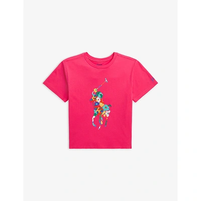 Ralph Lauren Kids' Logo-print Short-sleeve Cotton T-shirt 2-14 Years In Pink