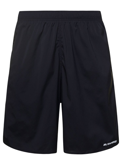 Jil Sander Black Printed Swim Shorts In 001 - Black