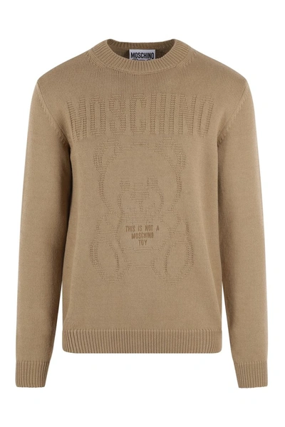 Moschino Teddy Bear Knitted Jumper In Brown