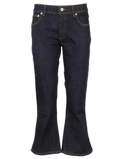 Carven Cropped Flare Jeans In Blu