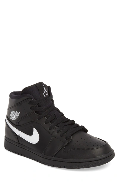 Nike 'air Jordan 1 Mid' Sneaker In Black/ Black/ White | ModeSens