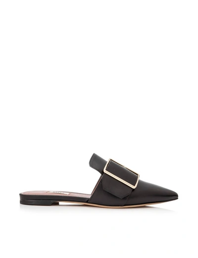 Bally Hamelin Women's 6221172 Black Leather Buckled Mules In Multi