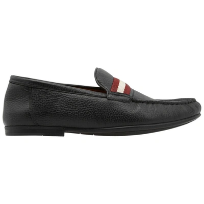 Bally Crokett Men's 6228362 Black Leather Loafers In Multi