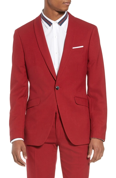 Topman Skinny Fit Suit Jacket In Red