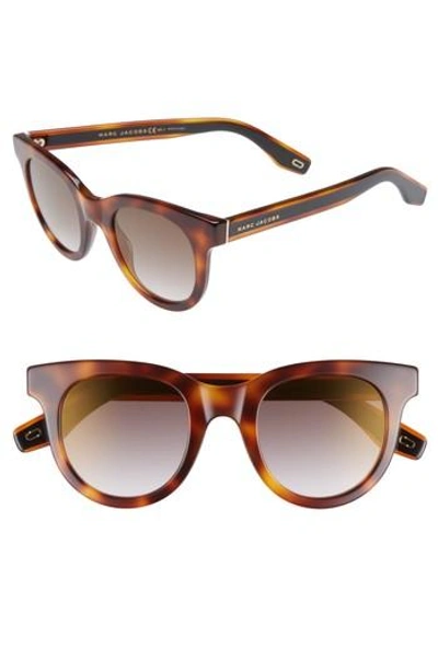 Marc Jacobs 47mm Round Lens Cat Eye Sunglasses - Dark Havana