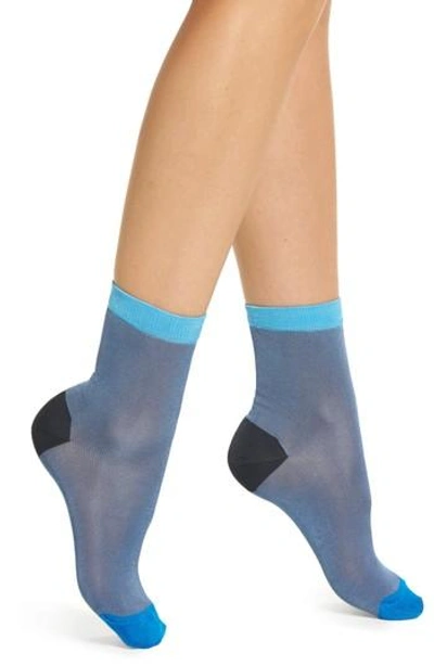 Hysteria By Happy Socks Happy Socks Hysteria Grace Slinky Ankle Socks In Blue