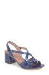 Wonders Block Heel Sandal In Jean Patent Leather