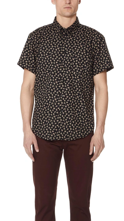 Naked & Famous Vintage Flowers Shirt In Black