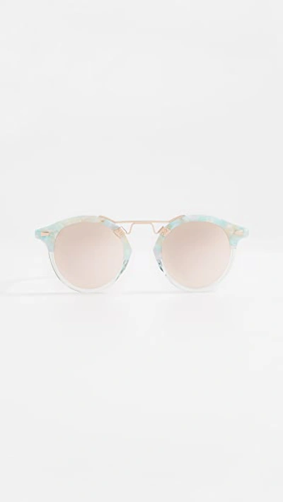 Krewe St Louis Sunglasses In Seaglass/rose Gold