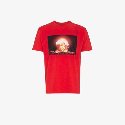 Just A T-shirt Joshua Gordon Mushroom Cloud Print T Shirt In Red