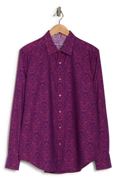 Robert Graham Bayview Cotton Button-up Shirt In Raspberry