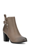 New York And Company Angie Faux Leather Bootie In Dark Grey