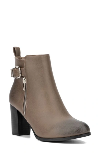 New York And Company Angie Faux Leather Bootie In Gray