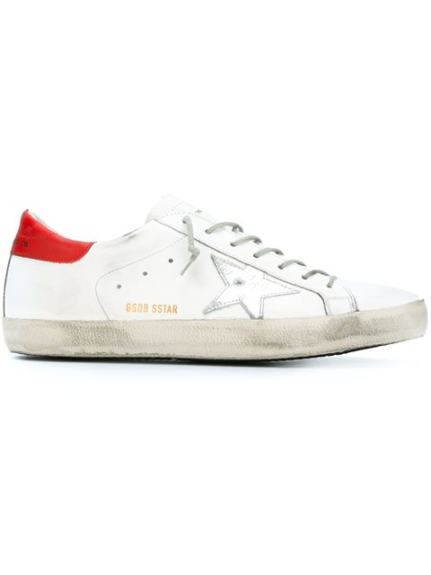 Golden Goose Superstar Low-top Leather Sneakers In White/red | ModeSens