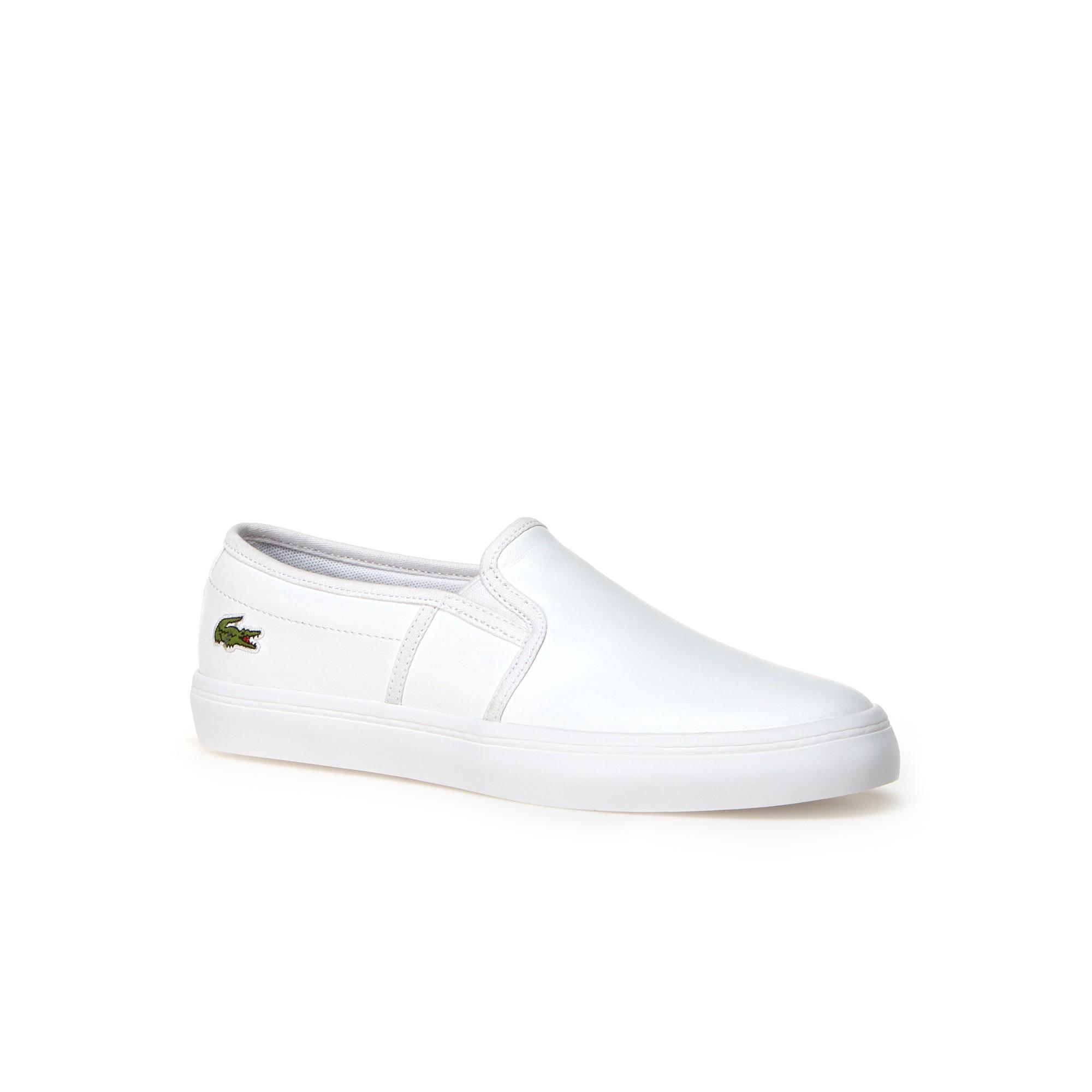 lacoste white slip on