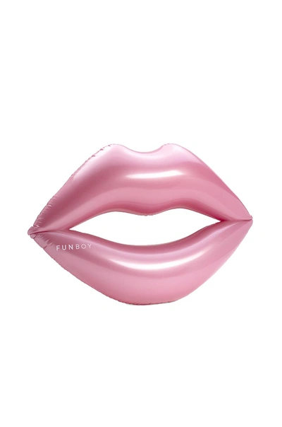Funboy The Lips Pool Float In Metallic Pink