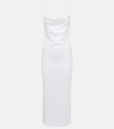 Rotate Birger Christensen Sequin Midi Slip Dress In White