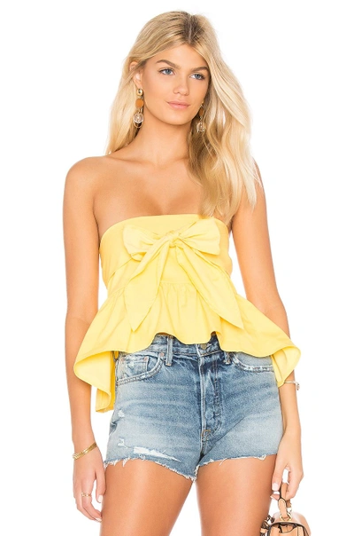 Line & Dot Tigre Tied Top In Yellow