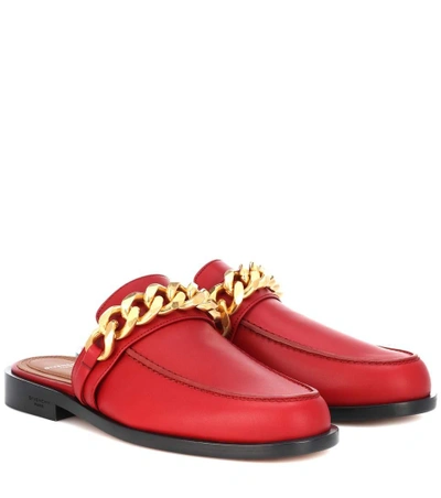 Givenchy Backless Chain Trim Loafer In Red