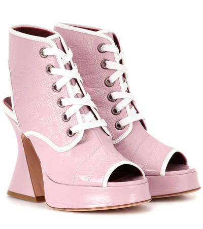 Sies Marjan Erin 110 Patent Leather Sandals In Pink