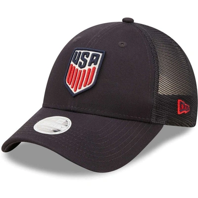 New Era Navy Usmnt Logo Spark 9forty Trucker Snapback Hat