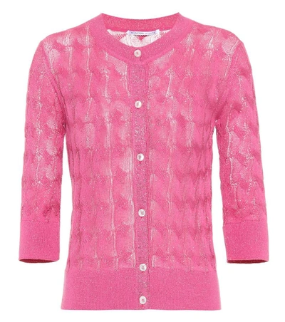 Agnona Cotton And Silk-blend Cardigan In Pink